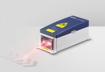 Polytec laser surface velocimeter measuring moving material with red laser beam